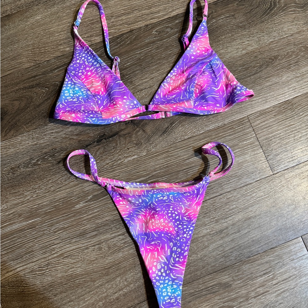 Vibrant Purple and Pink Bikini Set